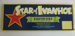  Lot of 100 Old 1940's - STAR OF IVANHOE - Grape Crate LABELS - CA. 