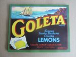  Lot of 100 Old Vintage - GOLETA - Sunkist LEMON LABELS - SHIP - CA. 