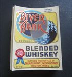  lot of 100 Old 1930's - RIVER BANK - WHISKEY LABELS - Boston - QUART