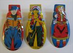Set of 3 Old Vintage c.1950's - Toy CLICKERS - Cowboy Cowgirl Indian WESTERN
