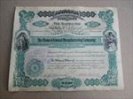 Old c.1908 - PLUME & ATWOOD MFG. - Stock Certificate - Waterbury CONN. - LAMPS 