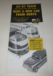 Old 1950's S.P. Railroad Travel Brochure - GO BY TRAIN - Rent A Car from HERTZ 
