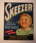  Lot of 50 Old Vintage SKEEZER Vegetable LABELS - Salinas El Centro CA.