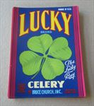  Lot 100 Old 1940's - LUCKY Celery LABELS Salina CA. - Four Leaf Clover
