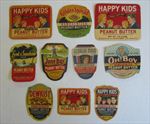 Lot of 10 Old Vintage 1930's PEANUT BUTTER Jar LABELS - Georgia - All Different