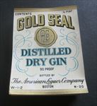  lot of 100 Old 1940's - GOLD SEAL - Gin LABELS - Boston - 1/2 PINT