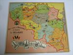 Old 1920's Antique - French Game PRINT -  AUTOMOBILE RACE Through BELGIUM