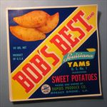  Lot of 100 Old Vintage BOB'S BEST Louisiana YAM LABELS  Sweet Potatoes