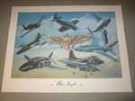 Old 1981 BLUE ANGELS U.S. NAVY Art PRINT - 35th Anniversary - Military AIRPLANES