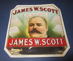  Old Antique JAMES W SCOTT Outer CIGAR LABEL - Chicago Herald Newspaper