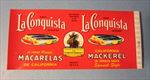  Lot of 100 Old Vintage 1940's La Conquista Mackerel CAN LABELS - CA. 