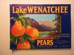  Lot of 100 Old Vintage - LAKE WENATCHEE - PEAR LABELS - Cashmere WA.