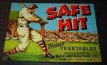  Lot of 50 Old Vintage 1950's SAFE HIT Texas Vege LABELS - BASEBALL  