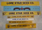 Lot of 7 Old Vintage 1940's LONE STAR SEED CO. - Advertising SIGNS / Box Labels 