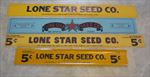 Lot of 4 Old Vintage 1940's LONE STAR SEED Advertising SIGNS  Box Labels - Large