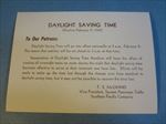 Old 1942 - S.P. RAILROAD WWII - Daylight Savings Time - Announcement CARD 