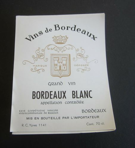  Lot of 100 Old Vintage - BORDEAUX BLANC - French WINE LABELS 