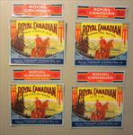 Lot of 8 Old c.1940's - ROYAL CANADIAN - SODA Bottle LABELS - Mounted Police 