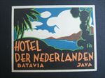  Old Vintage Hotel Der Nederlanden BATAVIA JAVA LUGGAGE LABEL Indonesia