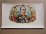  Old Antique - KING CARLOS - Inner CIGAR LABEL - SPAIN 