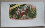  Old Antique - SANTA CLAUS & BABY NEW YEAR  Inner CIGAR LABEL Chamapagne