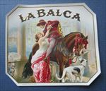  Old Antique - LA BALCA - Outer - CIGAR BOX LABEL - Horse - Dog 