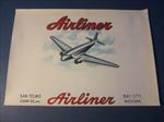  Old Antique AIRLINER Inner CIGAR LABEL - San Telmo Co. BAY CITY Mich.