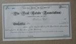 Old 1870's - The REAL ESTATE Association - STOCK CERTIFICATE - Petaluma CA.