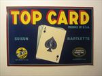  Old Vintage TOP CARD Pear Crate LABEL - Sacramento CA. - ACE SPADES 