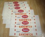 5 Old Vintage 1950's - TAYSTEE Bread WRAPPERS - American Bakeries Louisville KY.