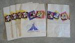 Lot of 5 Old Vintage WALT DISNEY WORLD Paper Shopping BAGS - Mickey Minnie Pluto