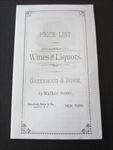 Old 1880's - GREENHOOD & BOHM - Wines and Liquors PRICE LIST - Helena Mont. Terr