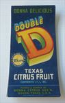  Lot of 5 Old Vintage - DONNA DOUBLE D - Texas Citrus Fruit LABELS