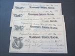 Lot of 5 Old 1900's - GILBERT BREWING Bank Check Documents - Virginia City MONT.