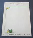 Old Vintage HALE & KEMMER John Deere Tractor Letterhead Document - CROSSVILLE TN