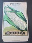 Old Vintage c.1910 - CARD SEED Co. - POPCORN - White Rice - SEED PACKET