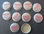 Lot of 10 Old Vintage - COCA COLA - Silver - SODA BOTTLE CAPS