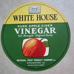 Old Vintage 1940's WHITE HOUSE Apple Cider Vinegar Barrel LABEL - Winchester VA.