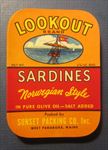  Lot of 100 Old Vintage - LOOKOUT - Ship - SARDINES LABELS - MAINE