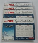  Lot of 25 Old 1954-55 TWA Airline Advertising CALENDARS Constellations