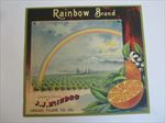  Old Vintage 1920's - RAINBOW - Orange LABEL - Linday CA. - J.J. McIndoo