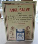 Old Vintage ANGL SALVE Medicine Advertising - STORE DISPLAY SIGN w/ Product BOX 