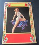 Orignal Old Vintage - c.1940's - BUELL - PINUP - Cardboard PRINT