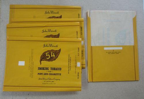 Lot Of 5 Old Vintage 1940's - John Weisert 54 Smoking Tobacco - PACKAGE Wrappers