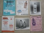 Lot of 6 Old Vintage - Advertising Flyers / Photos - CLEAN CREME - DAB CLEANER 