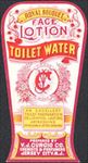 #ZBOT210 - Scarce Royal Bouquet Face Lotion Toilet Water Bottle Label