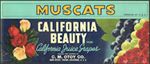 #ZLSG108 - California Beauty Muscats Grape Crate Label - Fresno, California