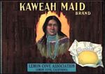 #ZLC269 - Kaweah Maid Sunkist Crate Label with Indian Maid