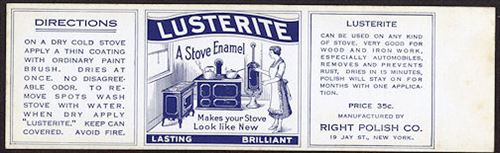 #ZLCA192 - Lusterite Stove Enamel Can Label