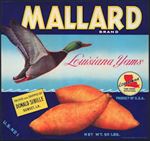 #ZLC426 - Mallard Louisiana Yams Crate Label - Mallard Duck
